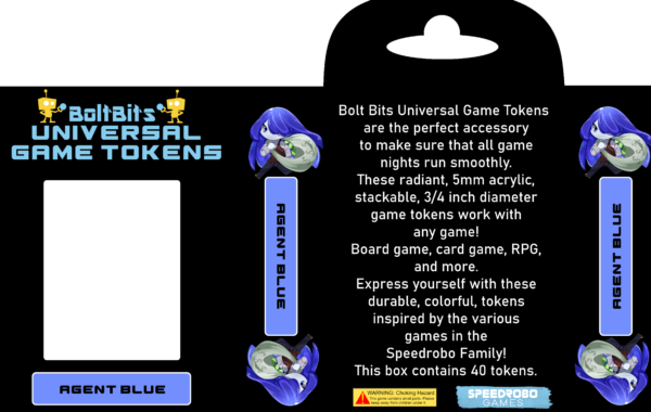 Bolt Bits Universal Game Tokens: Agent Blue