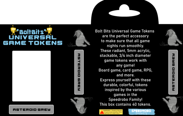 Bolt Bits Universal Game Tokens: Asteroid Grey