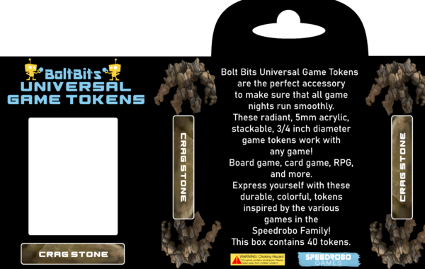 Bolt Bits Universal Game Tokens: Crag Stone