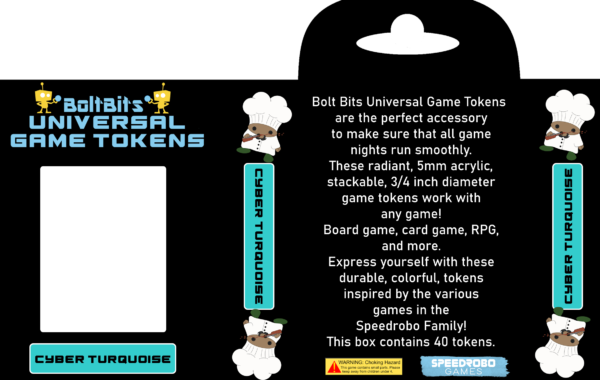 Bolt Bits Universal Game Tokens: Cyber Turquoise