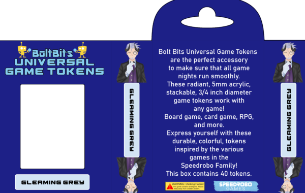 Bolt Bits Universal Game Tokens: Gleaming Grey