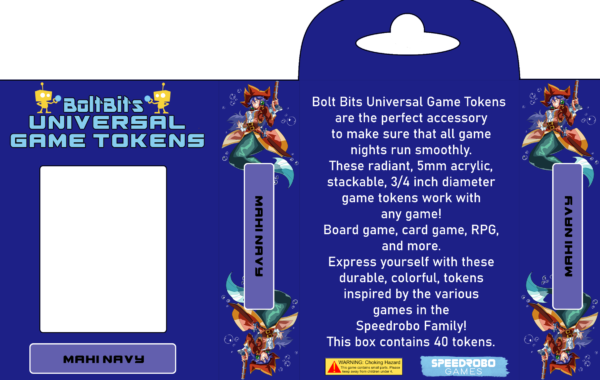 Bolt Bits Universal Game Tokens: Mahi Navy