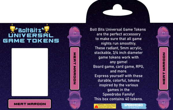 Bolt Bits Universal Game Tokens: Meat Maroon