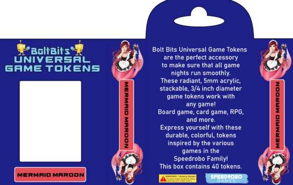 Bolt Bits Universal Game Tokens: Mermaid Maroon