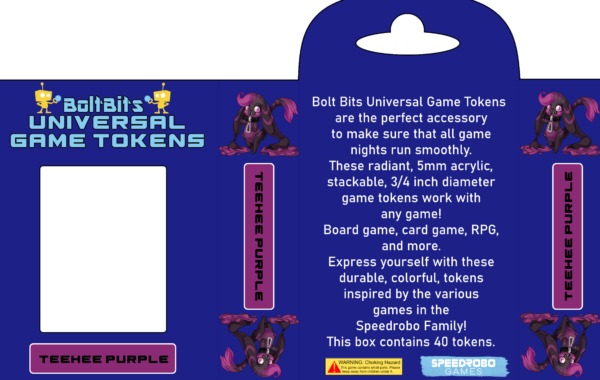 Bolt Bits Universal Game Tokens: TeeHee Purple