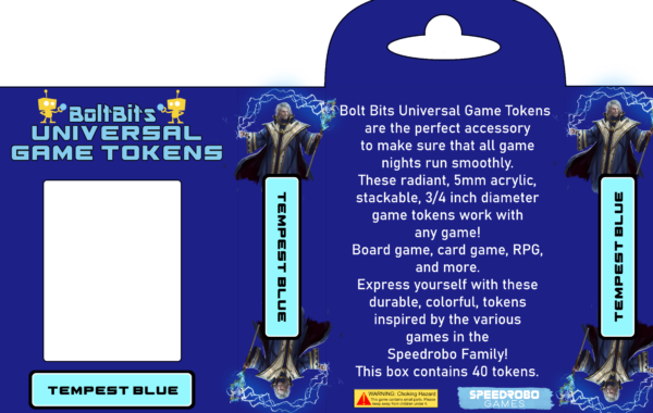 Bolt Bits Universal Game Tokens: Tempest Blue