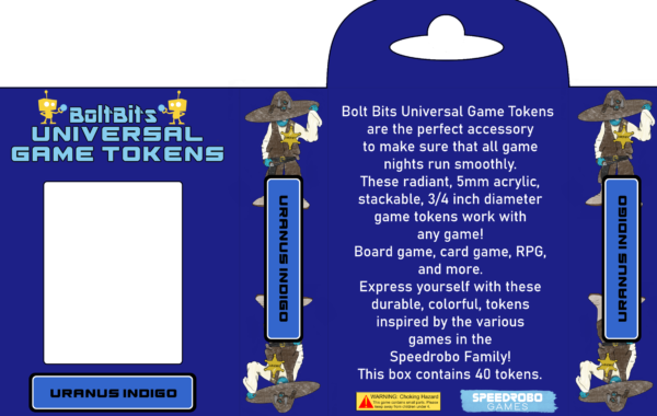 Bolt Bits Universal Game Tokens: Uranus Indigo